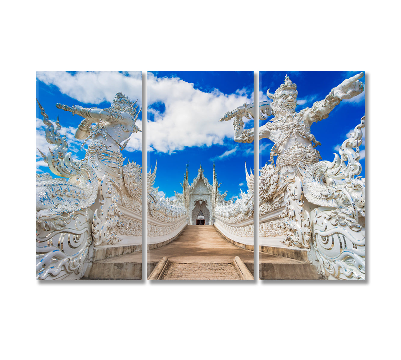 Temple Wat Rong Khun Thailand Canvas Print-Canvas Print-CetArt-3 Panels-36x24 inches-CetArt