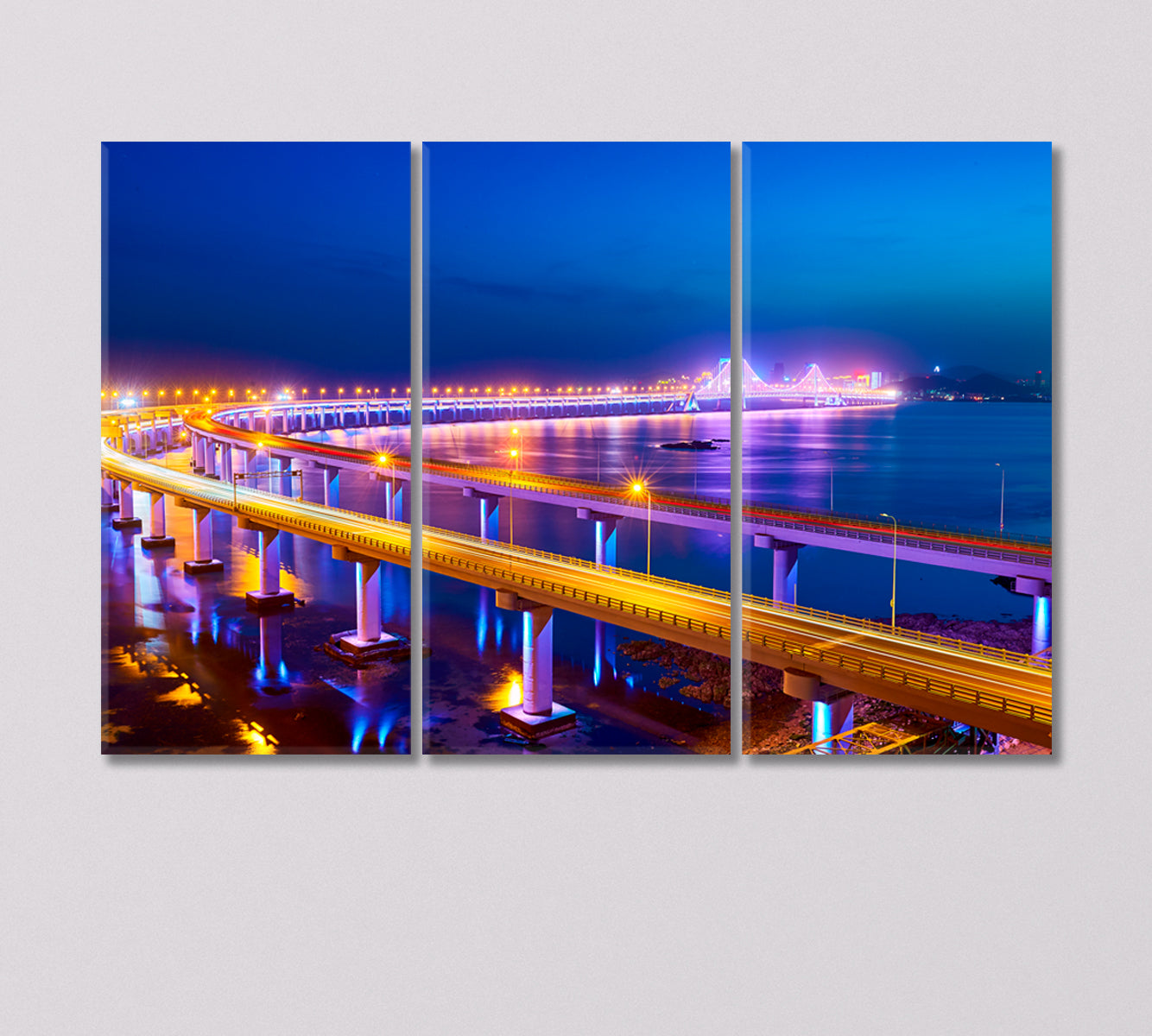 Hangzhou Bay Bridge China Canvas Print-Canvas Print-CetArt-3 Panels-36x24 inches-CetArt