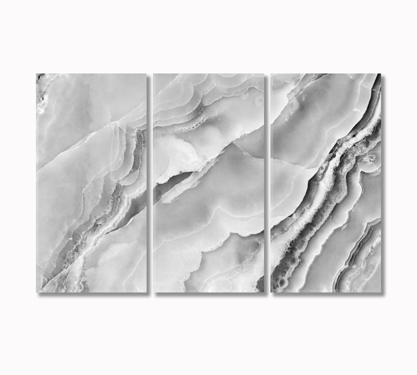 Natural White Marble Abstraction Canvas Print-Canvas Print-CetArt-3 Panels-36x24 inches-CetArt