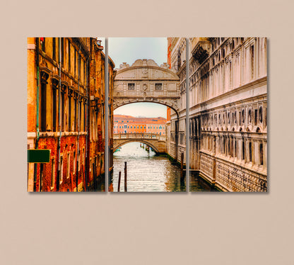 Bridge of Sighs Venice Italy Canvas Print-Canvas Print-CetArt-3 Panels-36x24 inches-CetArt