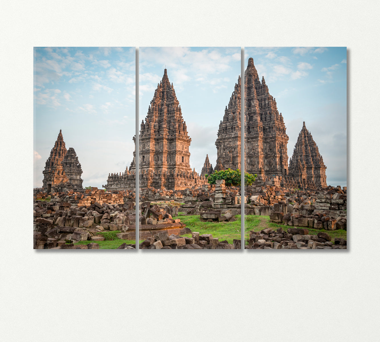 Prambanan Temple Canvas Print-Canvas Print-CetArt-3 Panels-36x24 inches-CetArt