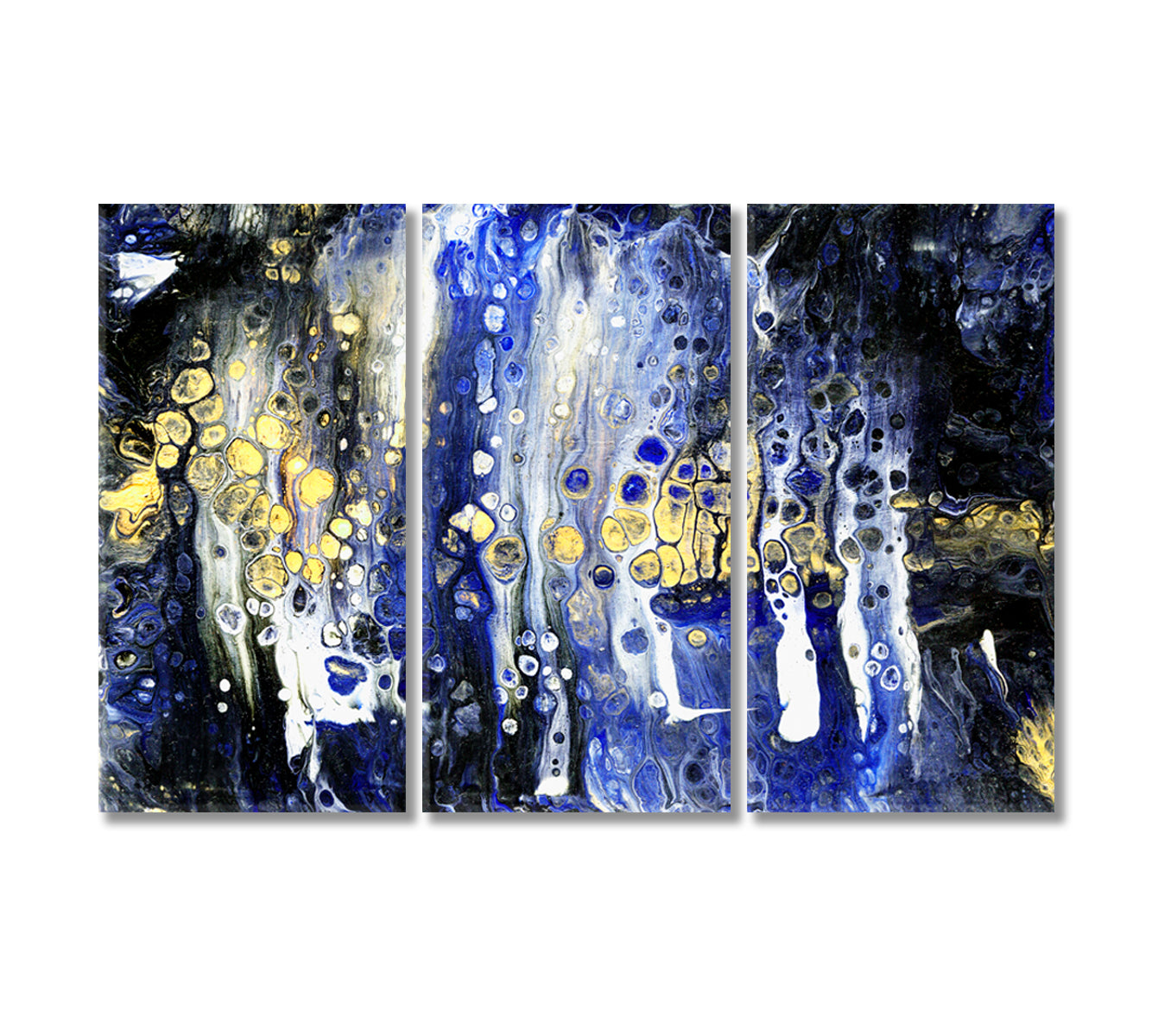 Abstract Blue Fluid Pattern Canvas Print-Canvas Print-CetArt-3 Panels-36x24 inches-CetArt