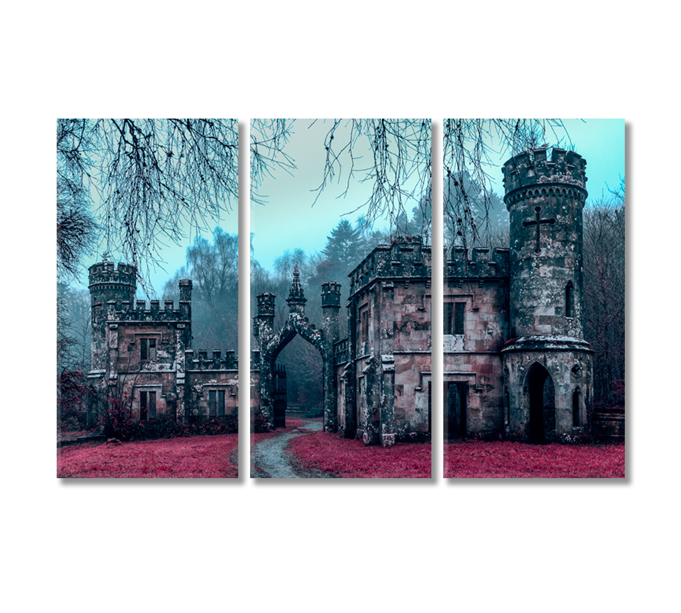 Mystical Old Castle Canvas Print-Canvas Print-CetArt-3 Panels-36x24 inches-CetArt