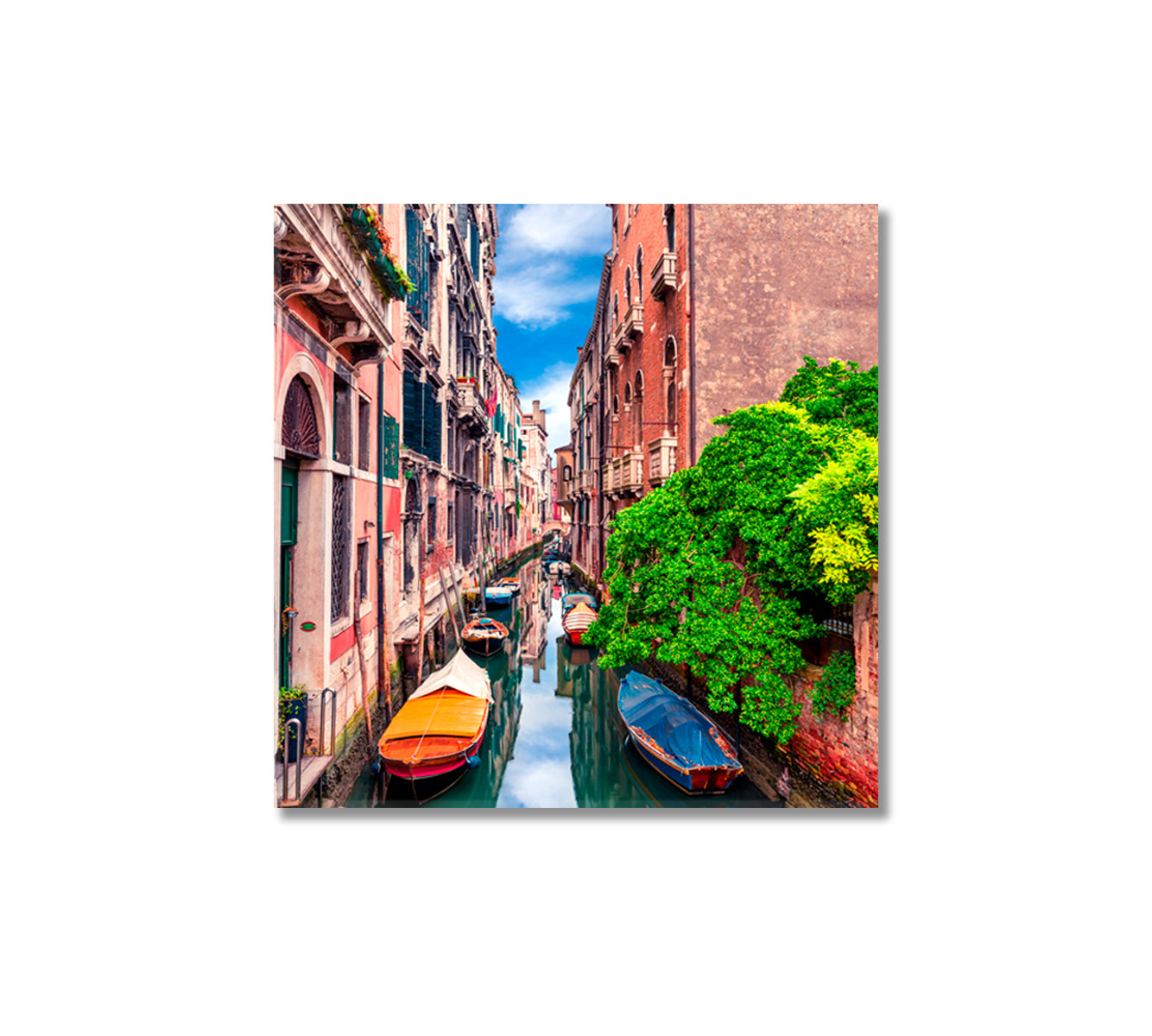 Colorful Houses in Burano Venice Italy Canvas Print-Canvas Print-CetArt-1 panel-12x12 inches-CetArt