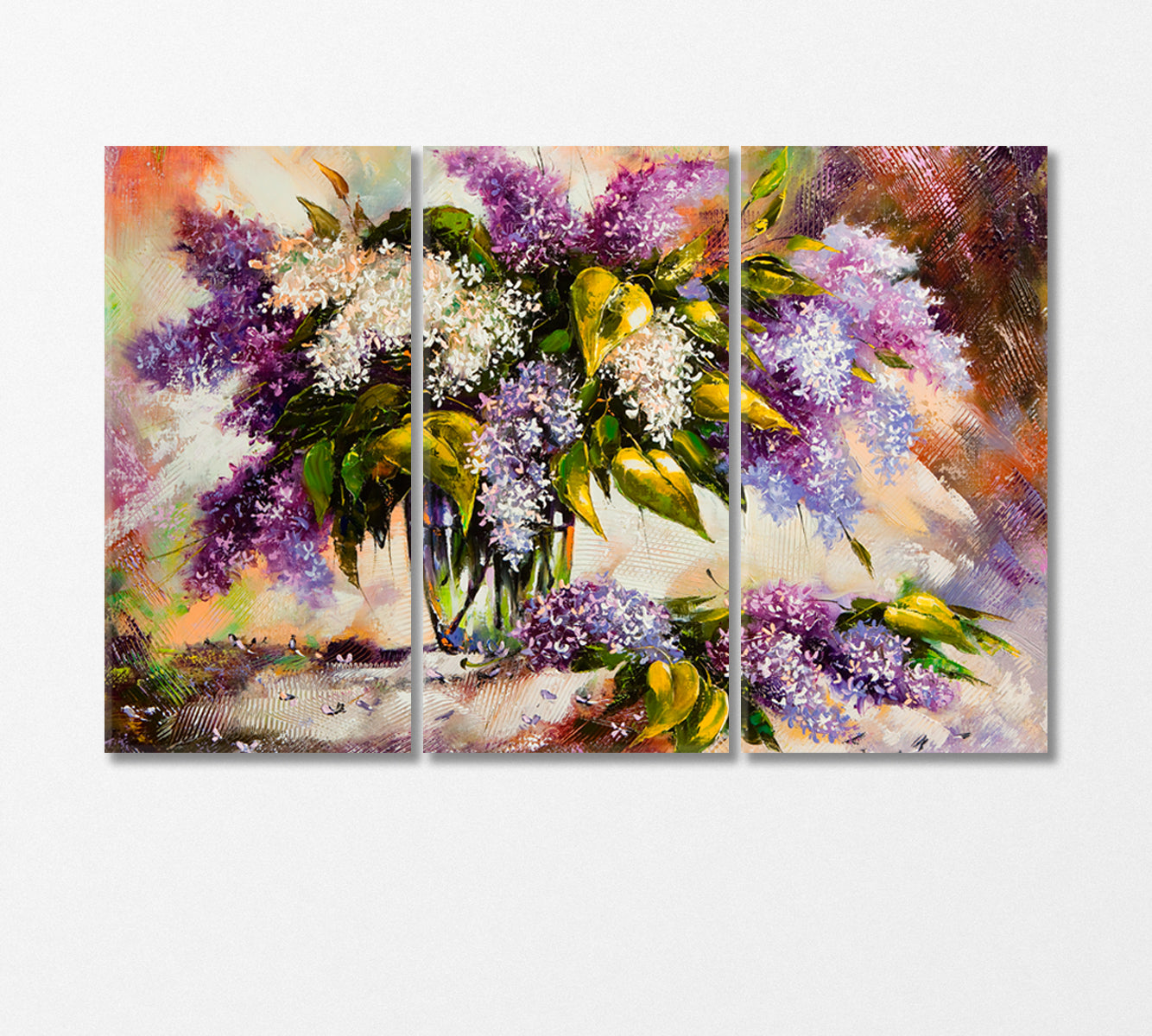 Lilac Bouquet in Vase Canvas Print-Canvas Print-CetArt-3 Panels-36x24 inches-CetArt