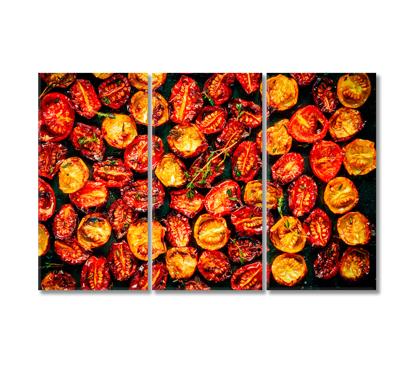 Roasted Red and Yellow Cherry Tomatoes Canvas Print-Canvas Print-CetArt-3 Panels-36x24 inches-CetArt