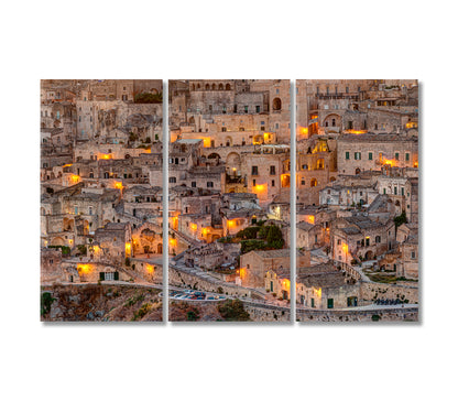Old Town of Matera Italy Canvas Print-Canvas Print-CetArt-3 Panels-36x24 inches-CetArt