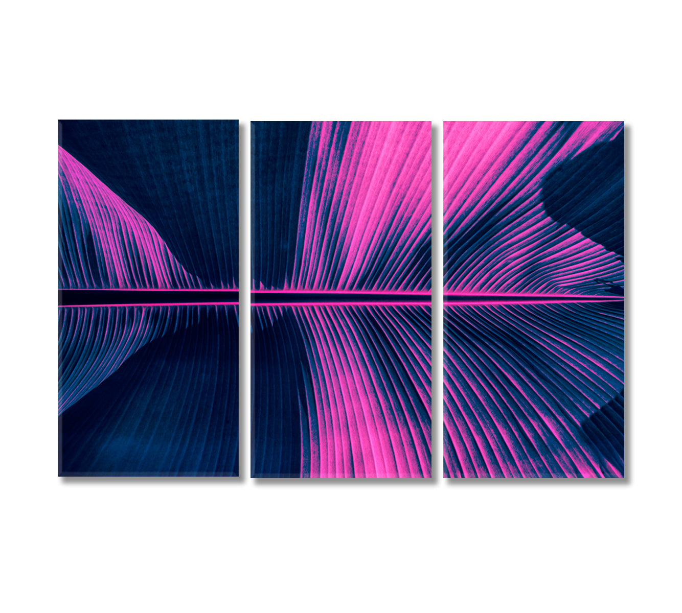 Abstract Purple Palm Leaf Canvas Print-Canvas Print-CetArt-3 Panels-36x24 inches-CetArt