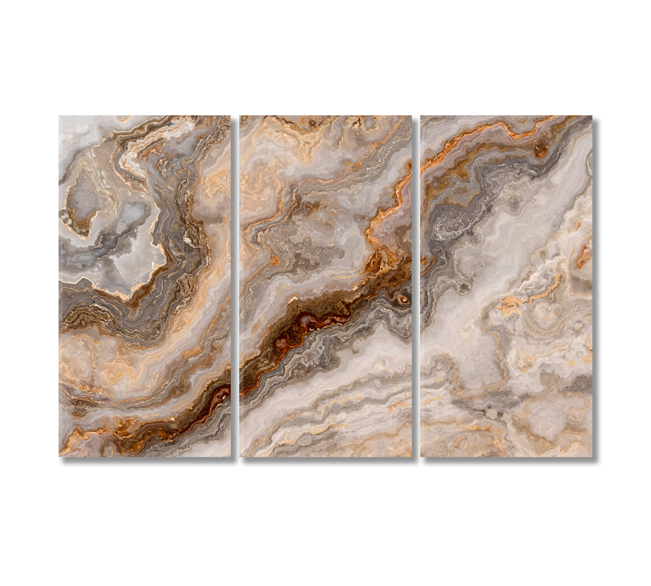 Beautiful Abstract Gray Marble with Gold Veins Canvas Print-Canvas Print-CetArt-3 Panels-36x24 inches-CetArt