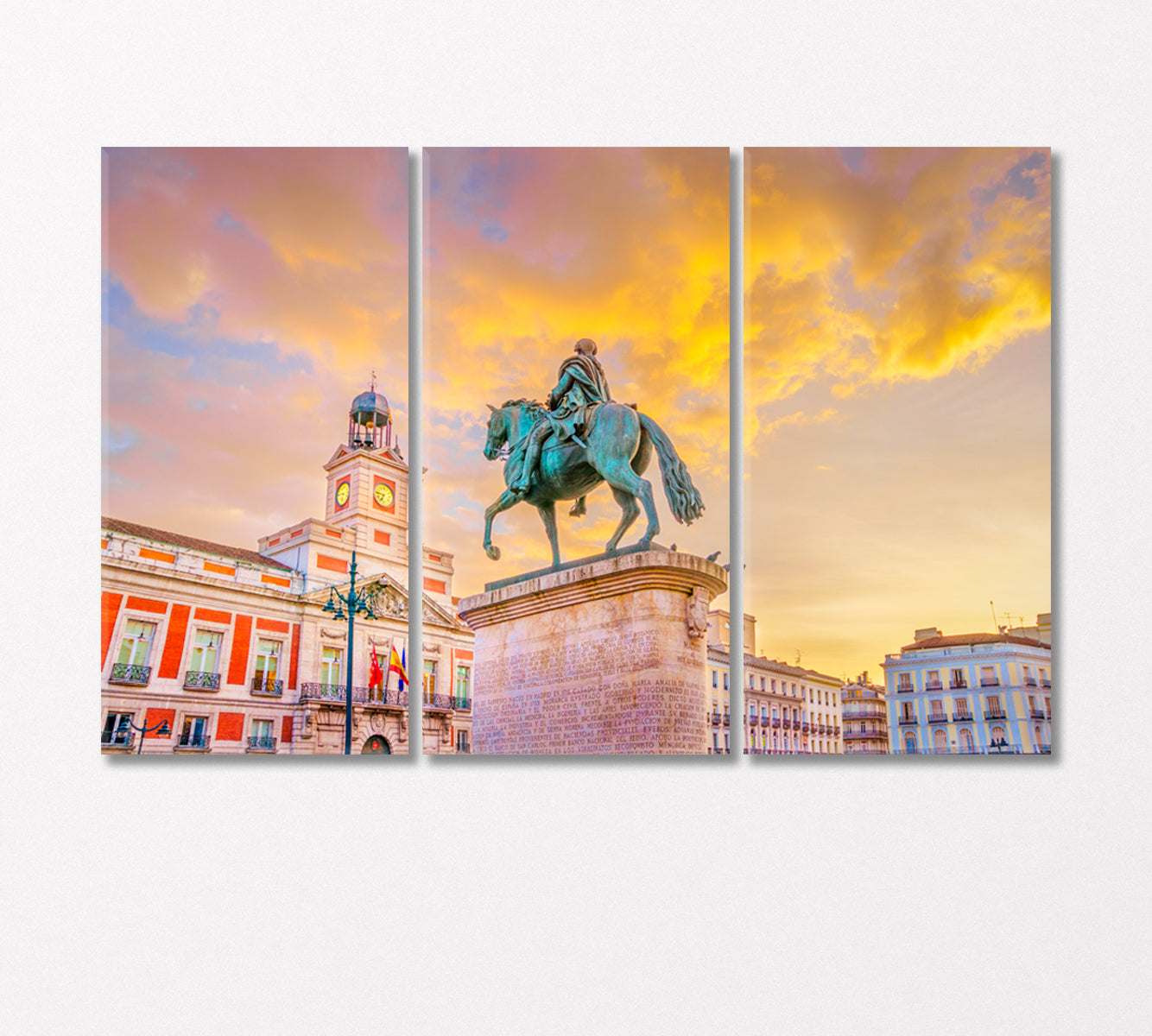 Puerta Del Sol Madrid Spain Canvas Print-Canvas Print-CetArt-3 Panels-36x24 inches-CetArt