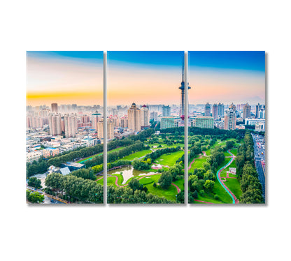 Harbin Cityscape China Canvas Print-Canvas Print-CetArt-3 Panels-36x24 inches-CetArt