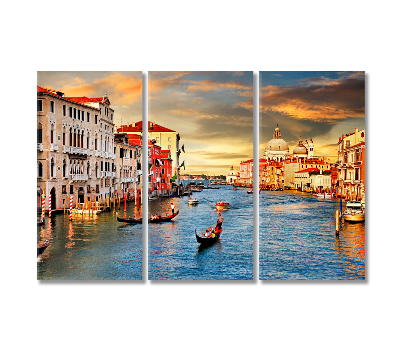 Venice at Sunset Canvas Print-Canvas Print-CetArt-3 Panels-36x24 inches-CetArt