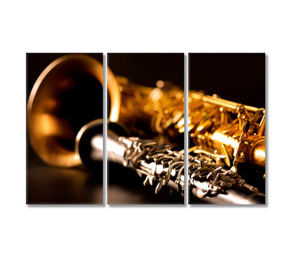 Saxophone and Clarinet Canvas Print-Canvas Print-CetArt-3 Panels-36x24 inches-CetArt