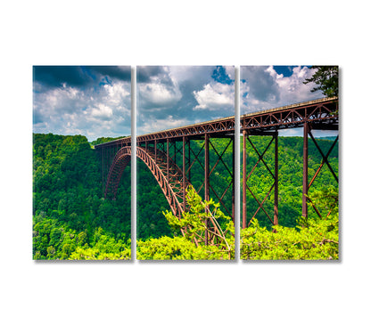 New River Gorge Bridge West Virginia Canvas Print-Canvas Print-CetArt-3 Panels-36x24 inches-CetArt