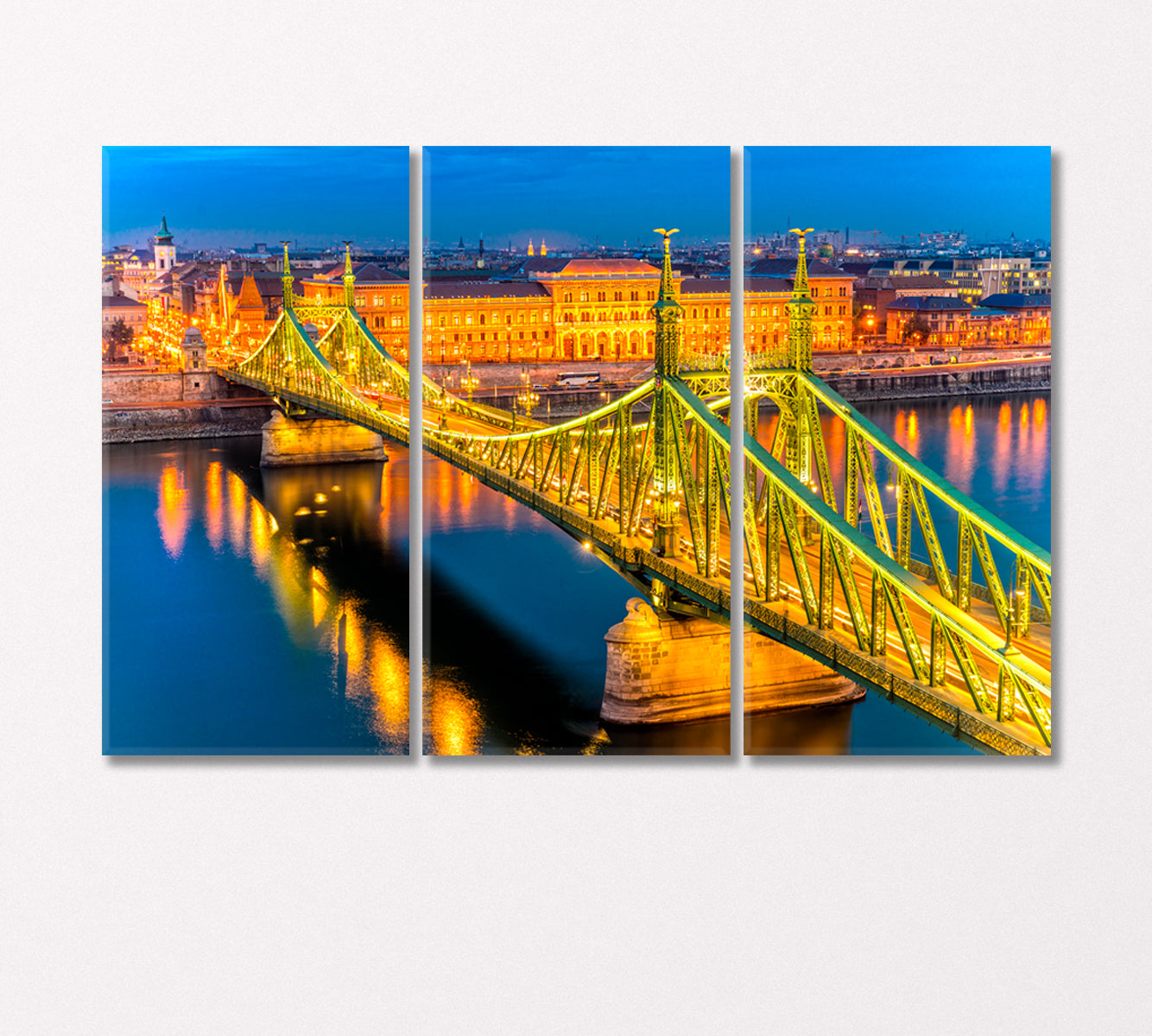 Liberty Bridge Budapest Hungary Canvas Print-Canvas Print-CetArt-3 Panels-36x24 inches-CetArt