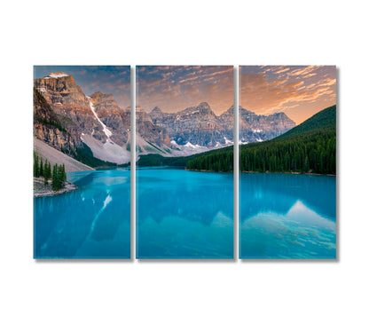 Moraine Lake at Evening Alberta Canvas Print-Canvas Print-CetArt-3 Panels-36x24 inches-CetArt