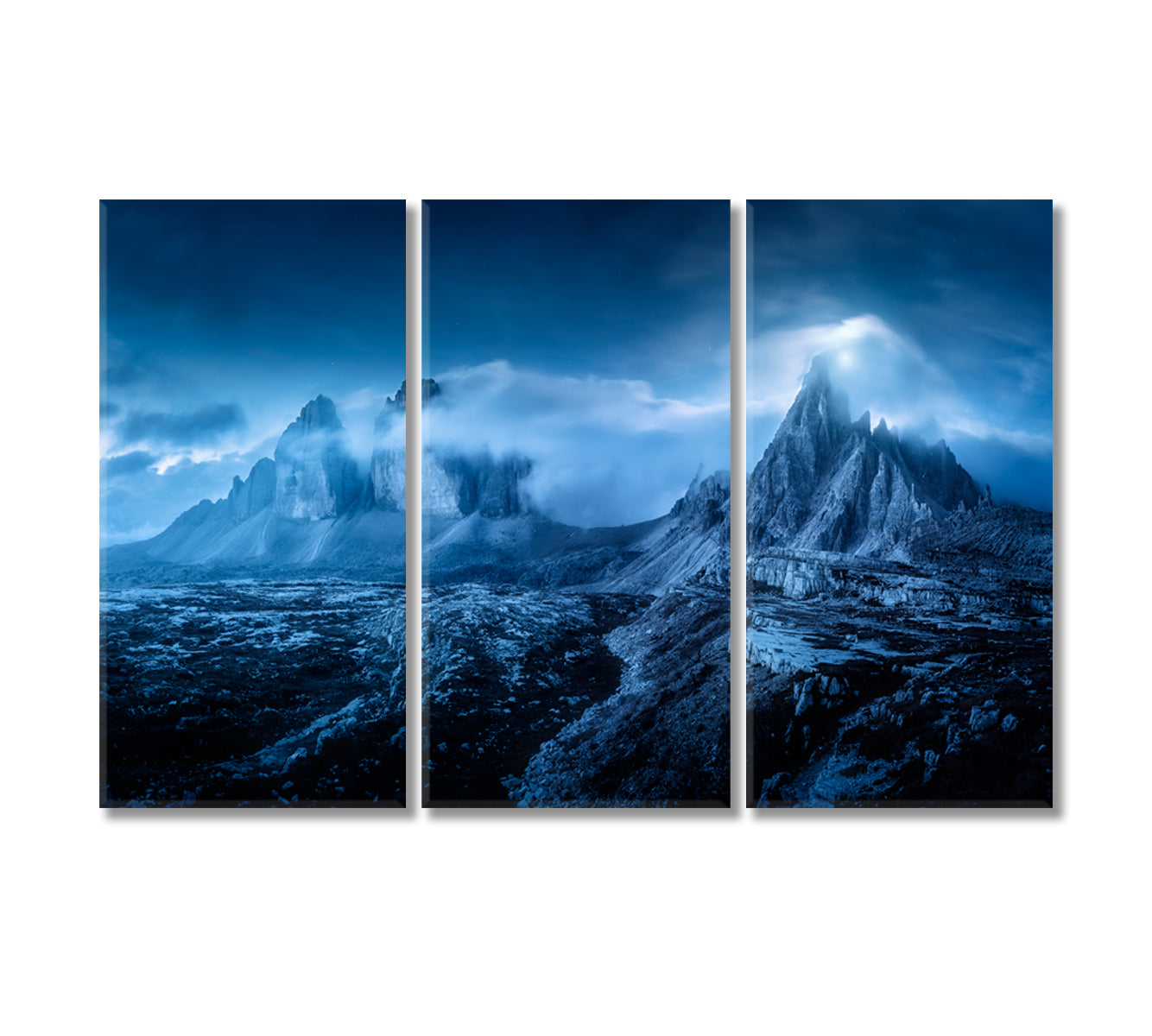 Amazing Landscape with Mountain Peaks Canvas Print-Canvas Print-CetArt-3 Panels-36x24 inches-CetArt