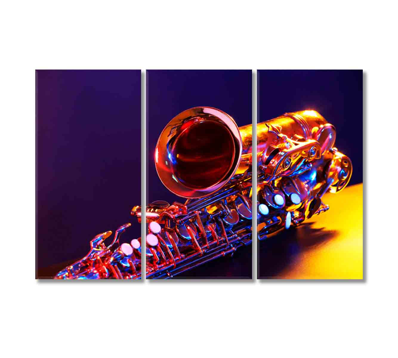 Golden Saxophone Canvas Print-Canvas Print-CetArt-3 Panels-36x24 inches-CetArt