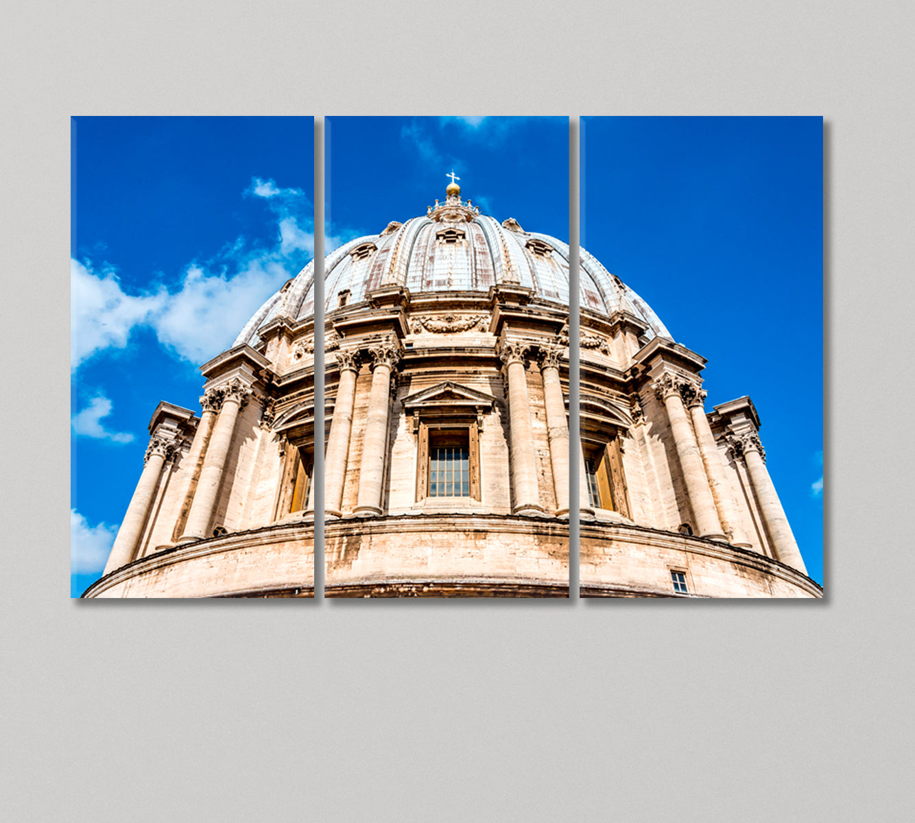 Dome of St. Peter's Basilica Vatican Italy Canvas Print-Canvas Print-CetArt-3 Panels-36x24 inches-CetArt