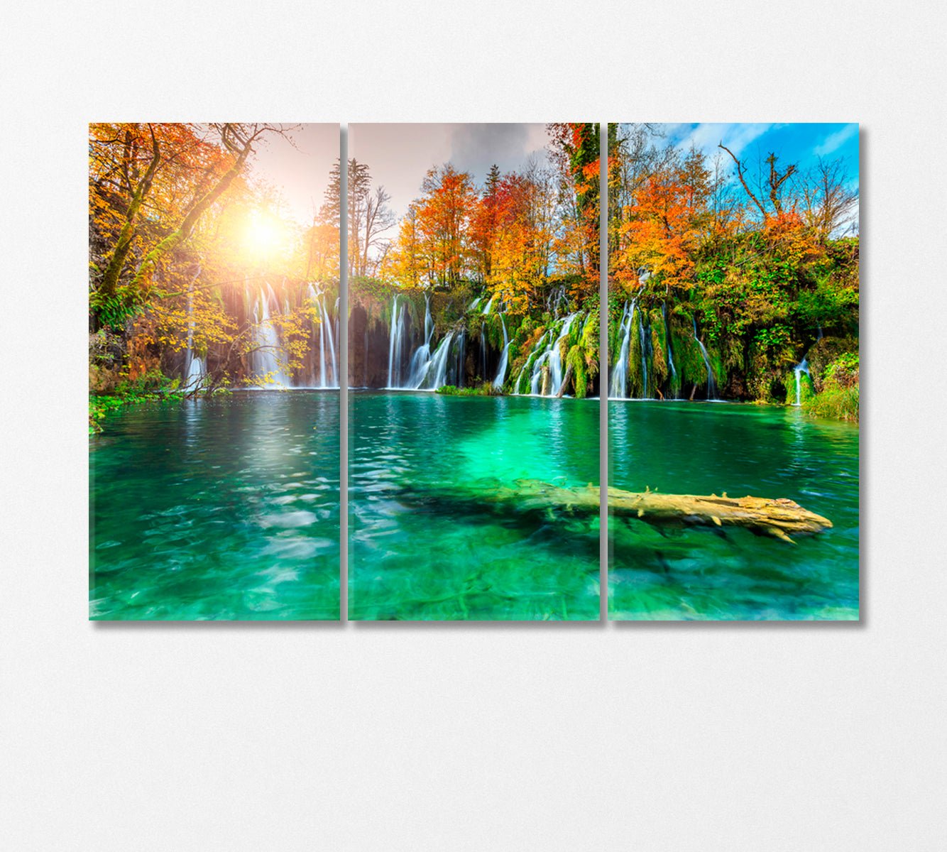 Waterfalls of Plitvice Lakes National Park Canvas Print-Canvas Print-CetArt-3 Panels-36x24 inches-CetArt