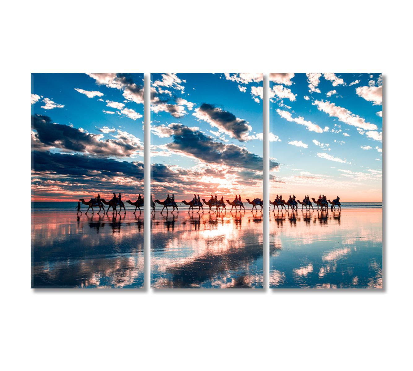 Cable Beach with Camels Australia Canvas Print-Canvas Print-CetArt-3 Panels-36x24 inches-CetArt