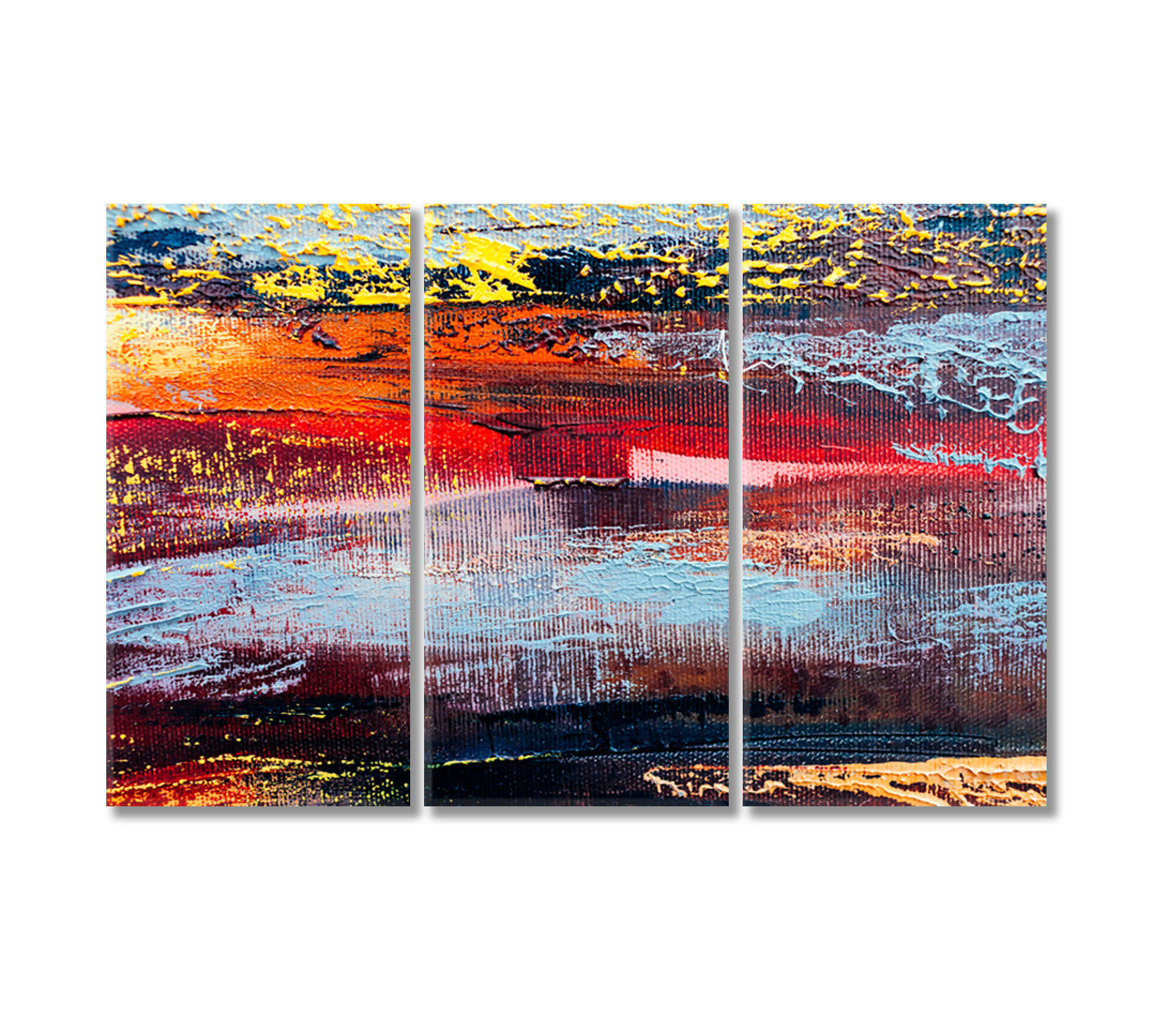 Modern Abstract Oil Brush Strokes Canvas Print-Canvas Print-CetArt-3 Panels-36x24 inches-CetArt