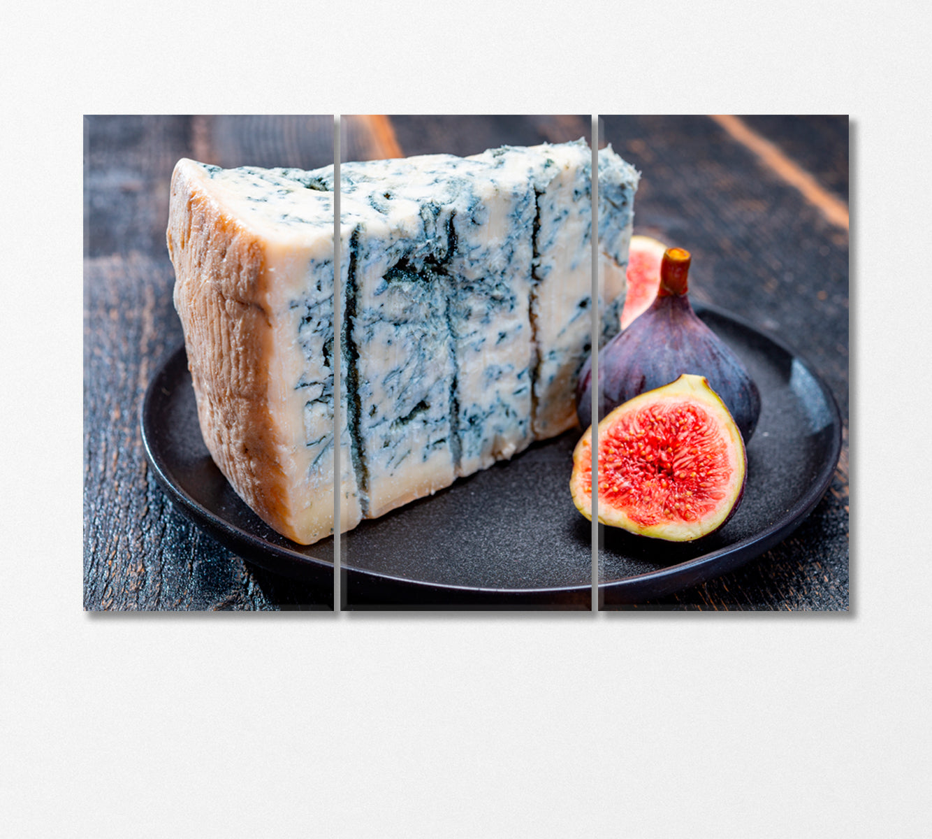 Gorgonzola Cheese and Figs Canvas Print-Canvas Print-CetArt-3 Panels-36x24 inches-CetArt
