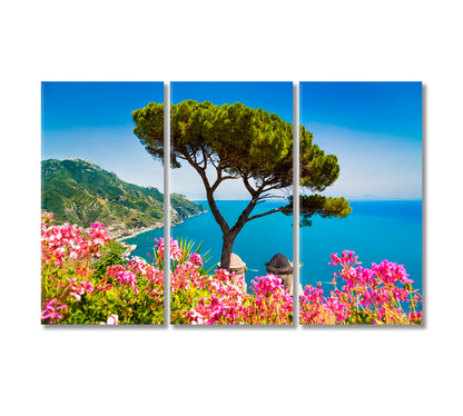 Amalfi Coast with the Gulf of Salerno Campania Italy Canvas Print-Canvas Print-CetArt-3 Panels-36x24 inches-CetArt