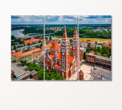 Votive Church in Szeged Hungary Canvas Print-Canvas Print-CetArt-3 Panels-36x24 inches-CetArt