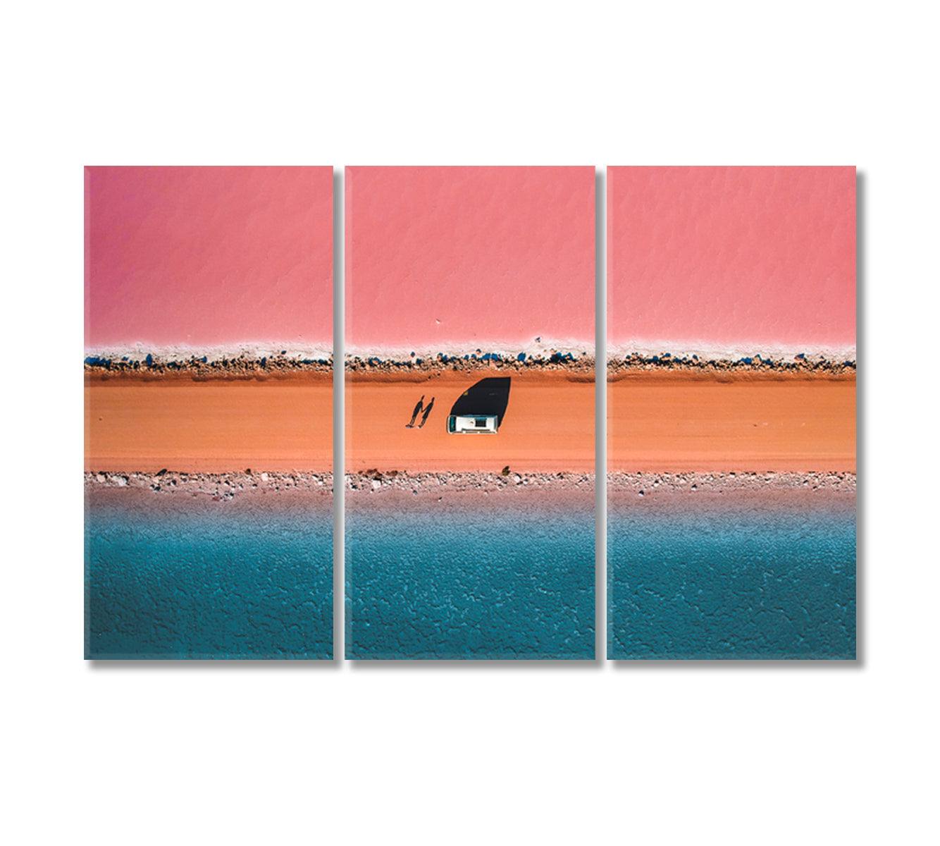 Beautiful Pink and Blue Lake Macdonnell South Australia Canvas Print-Canvas Print-CetArt-3 Panels-36x24 inches-CetArt