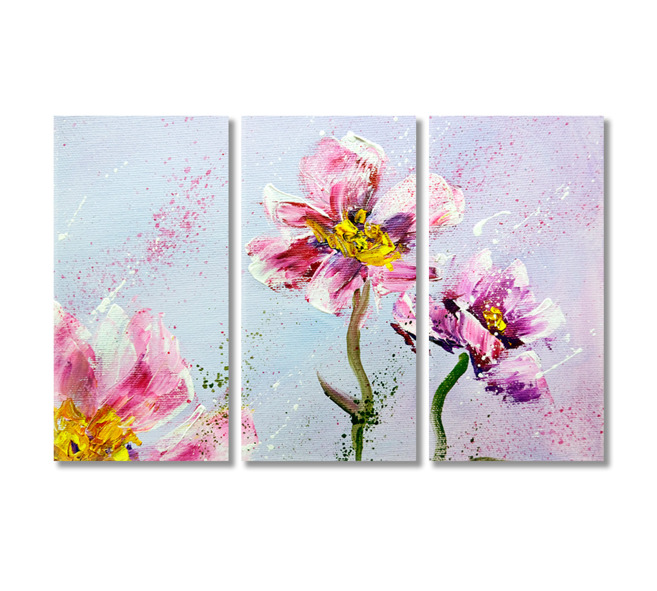 Abstract Tender Peonies Canvas Print-Canvas Print-CetArt-3 Panels-36x24 inches-CetArt