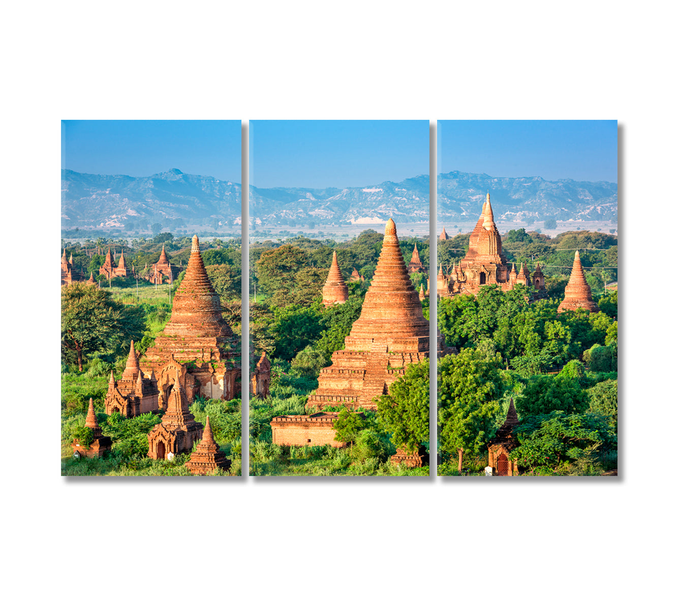 Ancient Temple Landscape in Myanmar Bagan Canvas Print-Canvas Print-CetArt-3 Panels-36x24 inches-CetArt