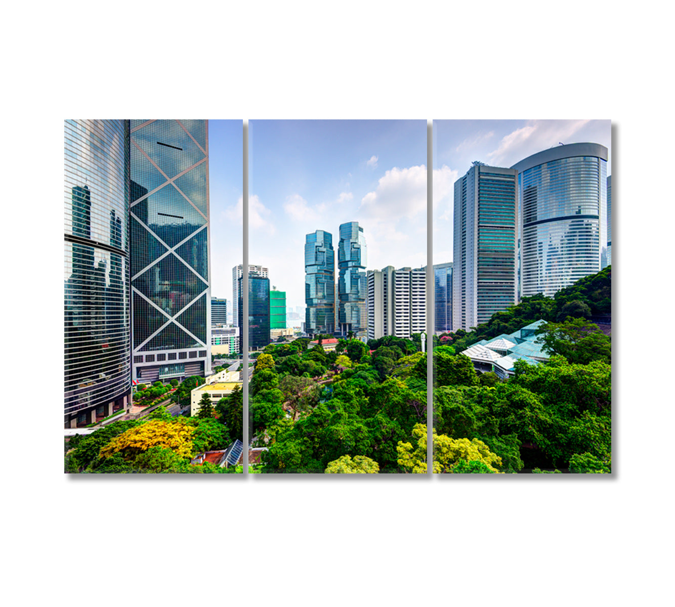 Hong Kong Skyscrapers China Canvas Print-Canvas Print-CetArt-3 Panels-36x24 inches-CetArt