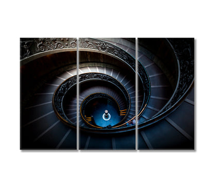 Bramante Staircase Canvas Print-Canvas Print-CetArt-3 Panels-36x24 inches-CetArt