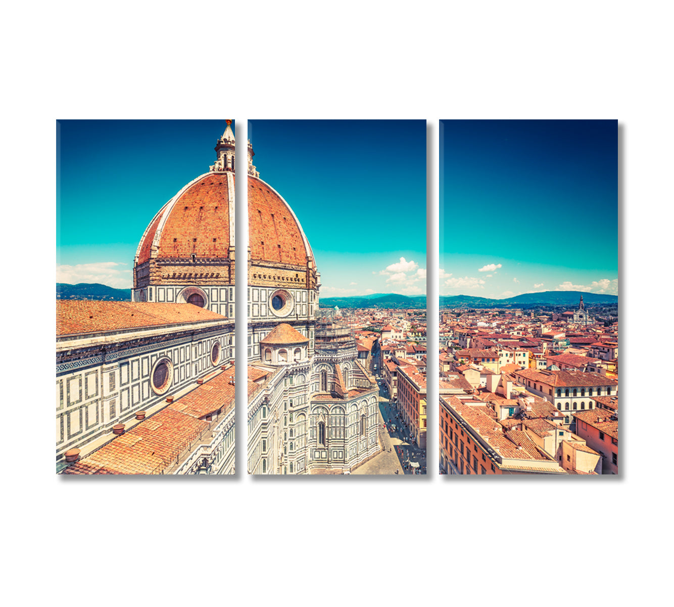 Santa Maria del Fiore Cathedral in Florence Italy Canvas Print-Canvas Print-CetArt-3 Panels-36x24 inches-CetArt