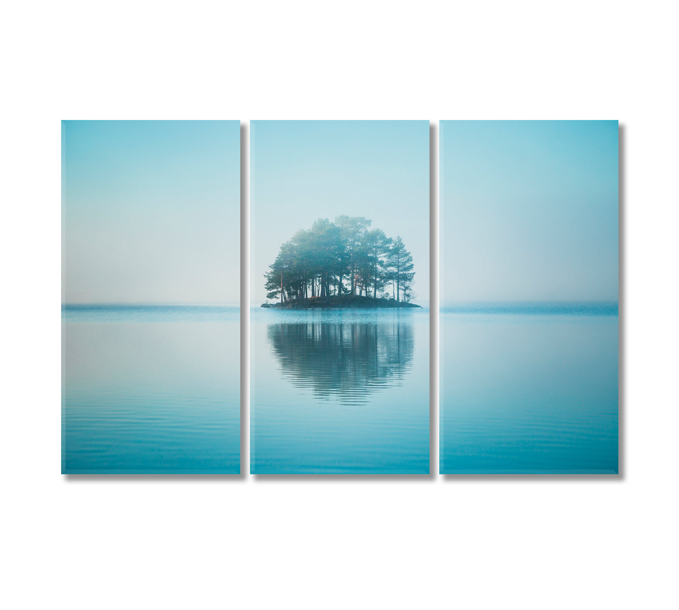 Island on Jonsvatnet Lake Norway Canvas Print-Canvas Print-CetArt-3 Panels-36x24 inches-CetArt