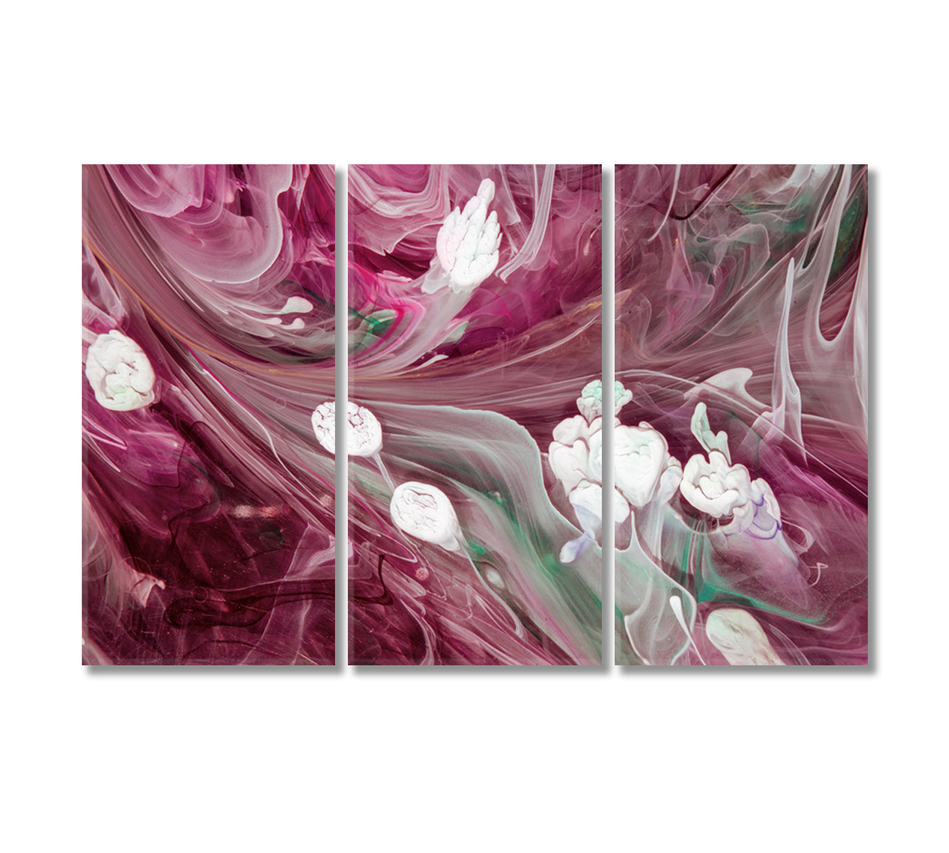 Contemporary Abstract Overflows of Shades and Colors Paints Canvas Print-Canvas Print-CetArt-3 Panels-36x24 inches-CetArt