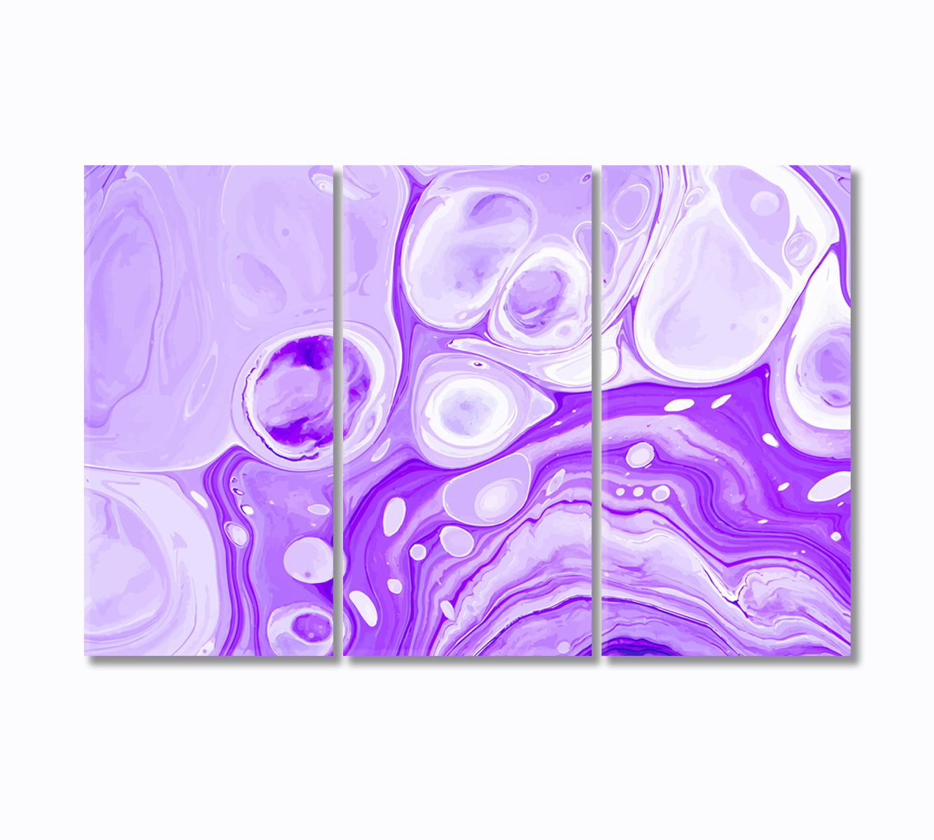Abstract Purple and White Bubble Canvas Print-Canvas Print-CetArt-3 Panels-36x24 inches-CetArt