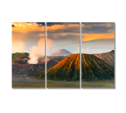 Mountains Bromo and Sumeru Java Indonesia Canvas Print-Canvas Print-CetArt-3 Panels-36x24 inches-CetArt