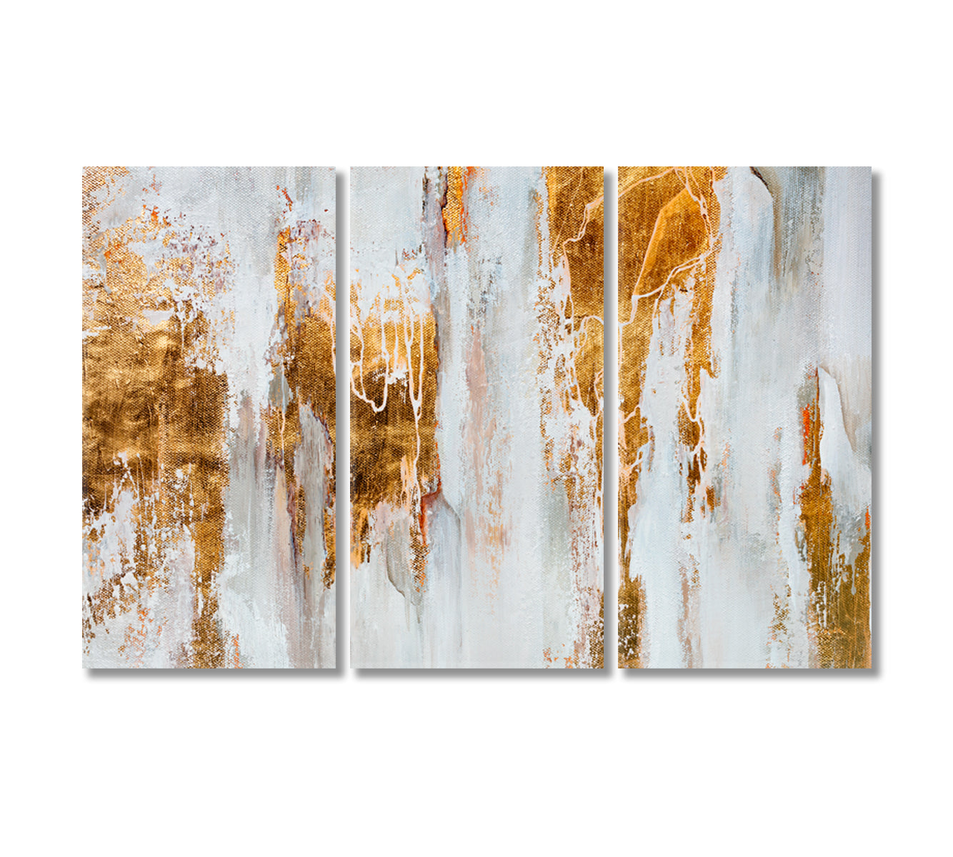 Luxury Abstract Flowing Paint Oriental Style Canvas Print-Canvas Print-CetArt-3 Panels-36x24 inches-CetArt