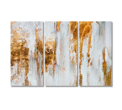Luxury Abstract Flowing Paint Oriental Style Canvas Print-Canvas Print-CetArt-3 Panels-36x24 inches-CetArt