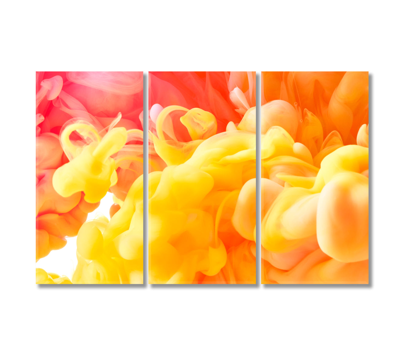 Bright Yellow and Orange Ink Drops in Water Canvas Print-Canvas Print-CetArt-3 Panels-36x24 inches-CetArt