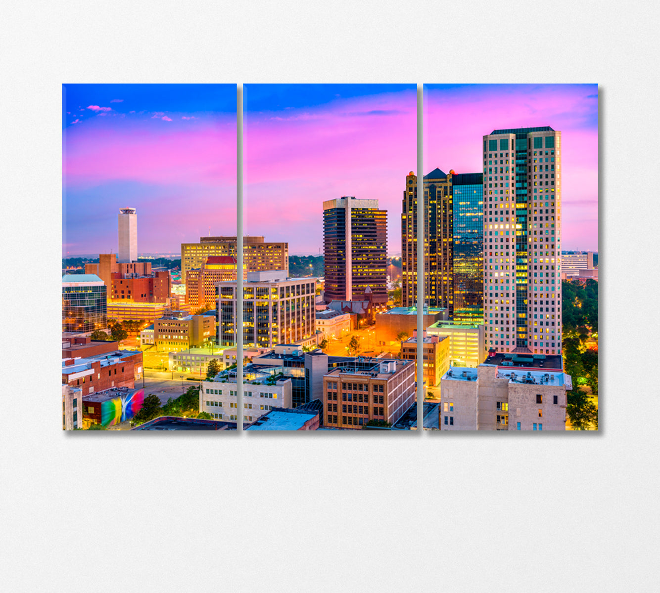 Birmingham City Alabama USA Canvas Print-Canvas Print-CetArt-3 Panels-36x24 inches-CetArt