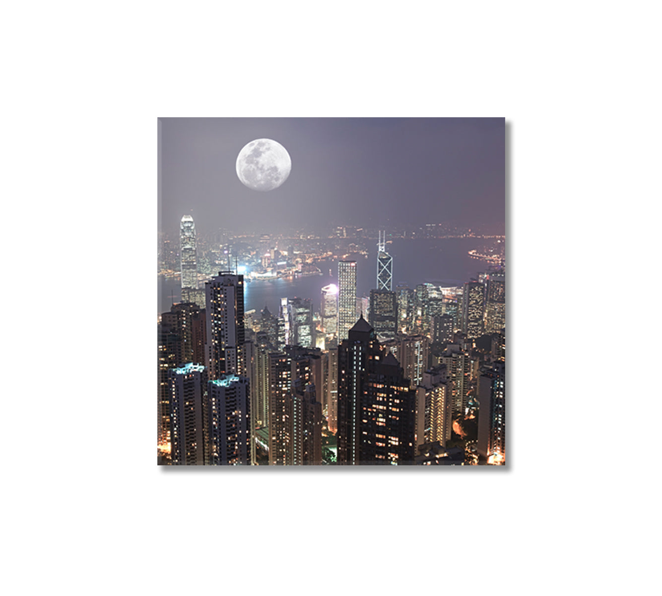 Skyline of Hong Kong City Canvas Print-Canvas Print-CetArt-1 panel-12x12 inches-CetArt