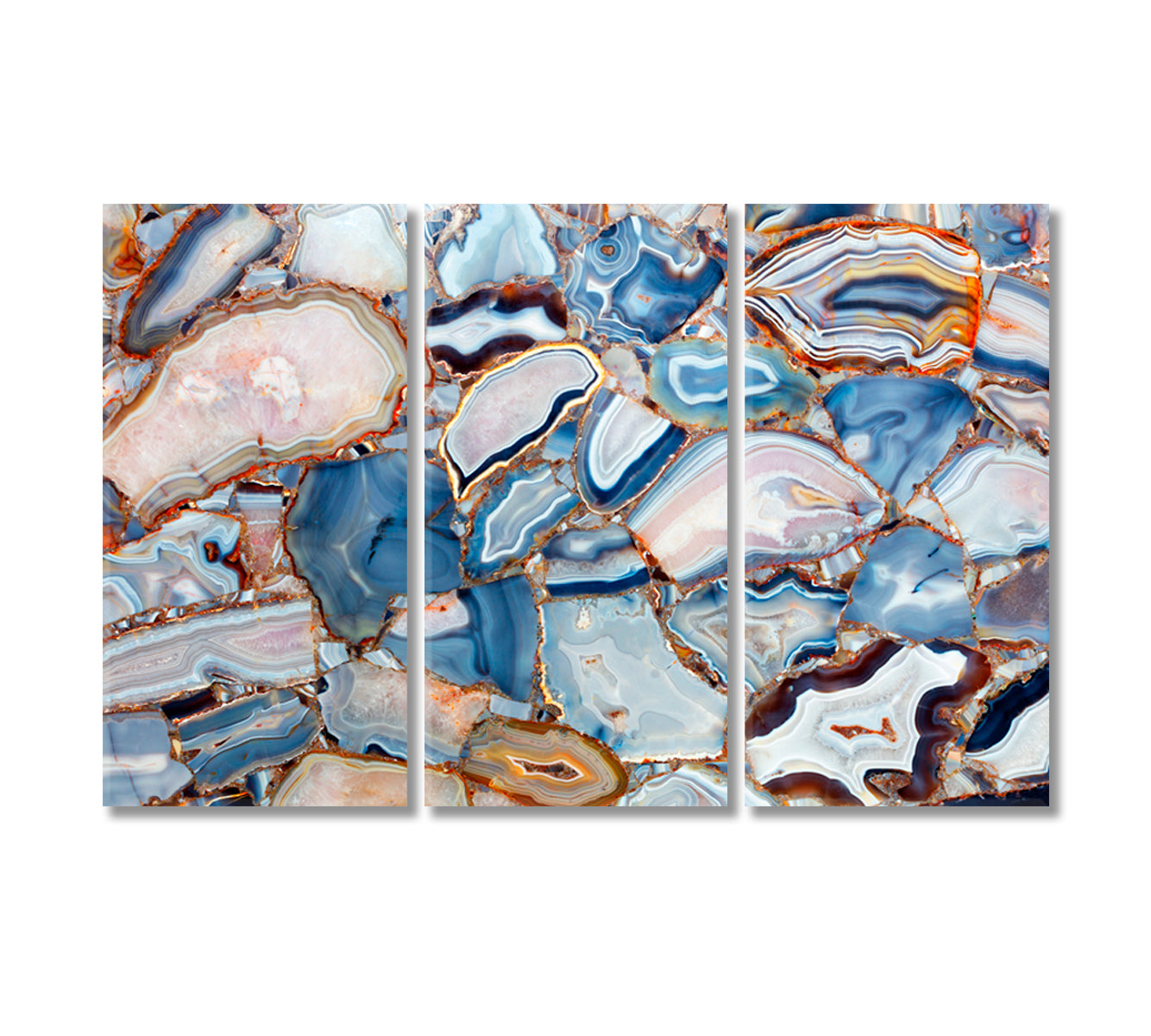 Natural white Blue Agate Crystal Canvas Print-Canvas Print-CetArt-3 Panels-36x24 inches-CetArt