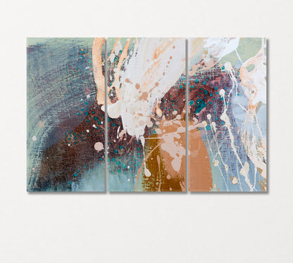Abstract Brush Strokes in Pastel Colors Canvas Print-Artwork-CetArt-3 Panels-36x24 inches-CetArt