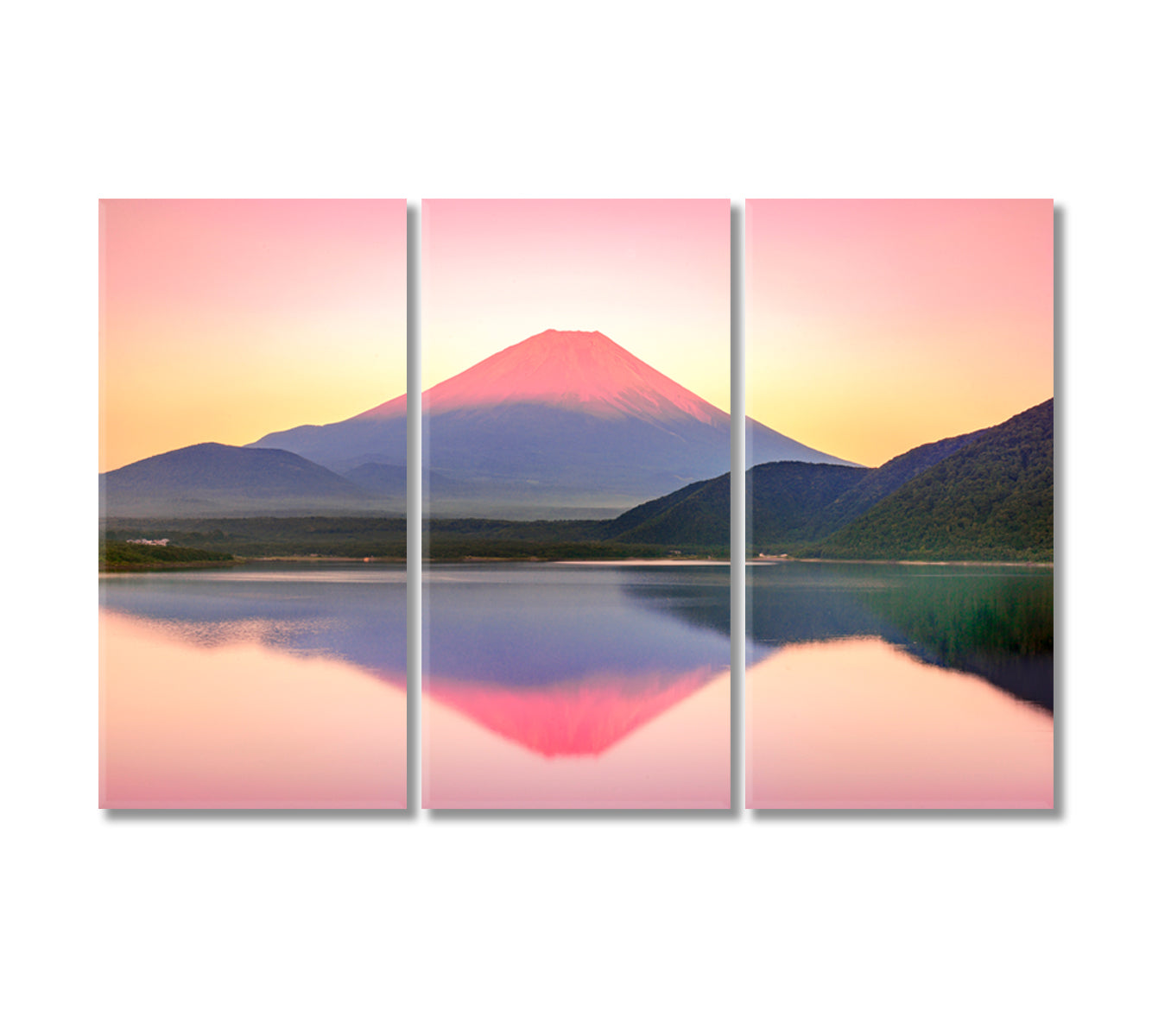 Mount Fuji in Sunset Japan Canvas Print-Canvas Print-CetArt-3 Panels-36x24 inches-CetArt