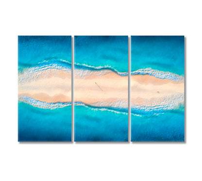 Landscape with White Sand and Ocean Canvas Print-Canvas Print-CetArt-3 Panels-36x24 inches-CetArt