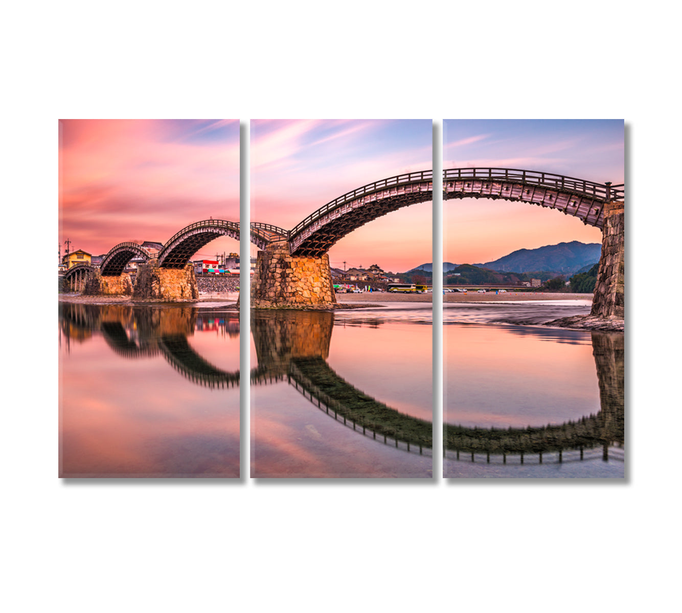 Kintaikyo Bridge Iwakuni Japan Canvas Print-Canvas Print-CetArt-3 Panels-36x24 inches-CetArt