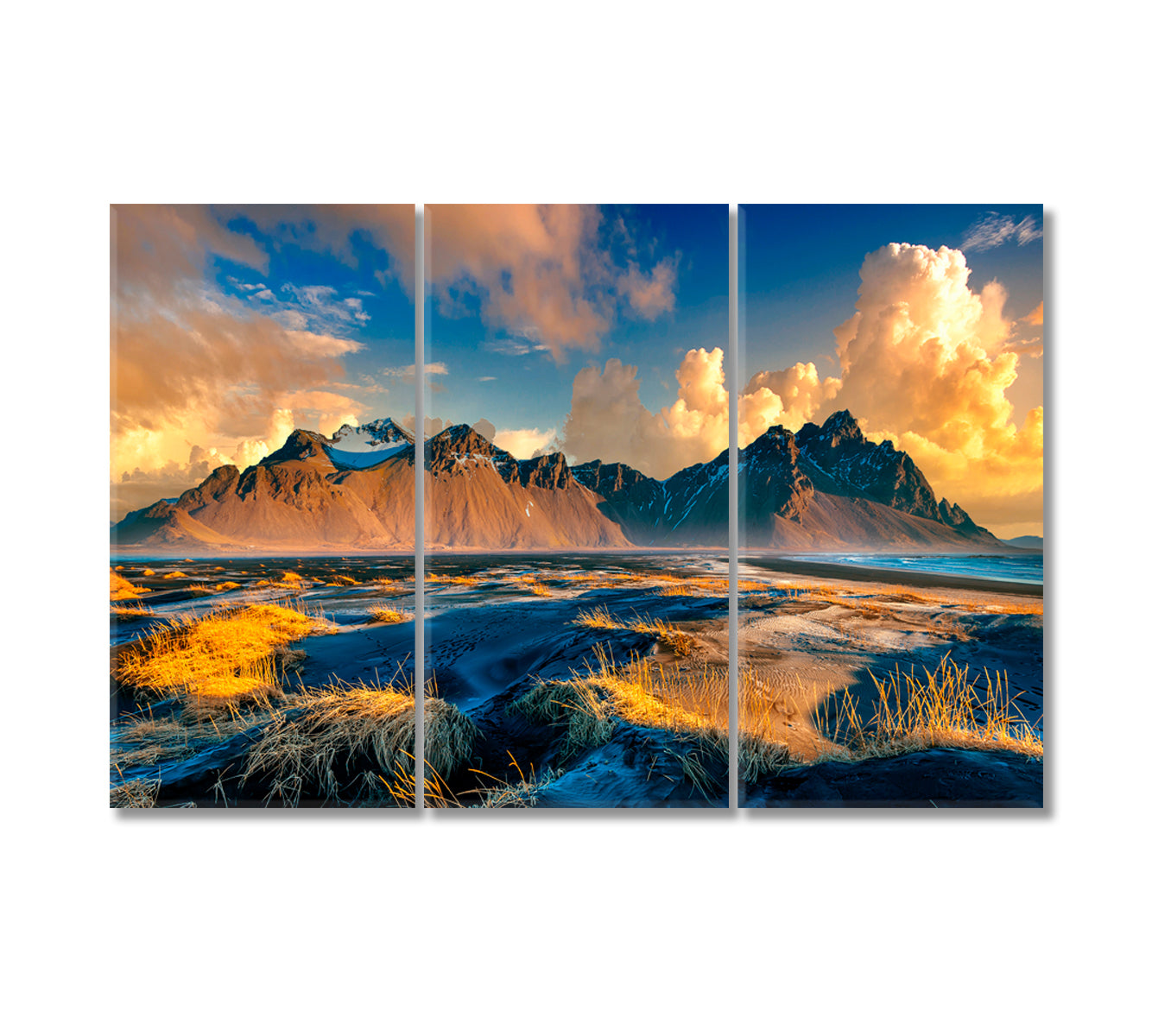 Mount Vestrahorn in Stokksnes Iceland Canvas Print-Canvas Print-CetArt-3 Panels-36x24 inches-CetArt